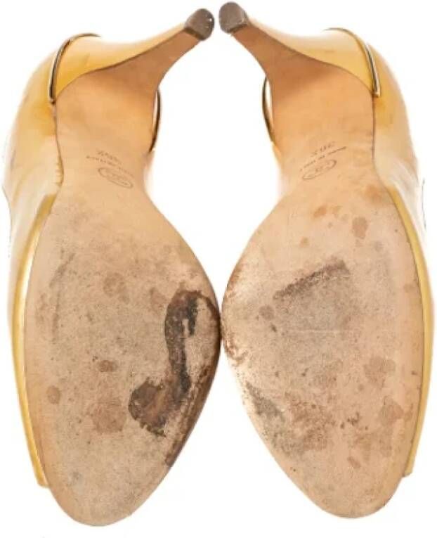 Chanel Vintage Pre-owned Leather heels Yellow Dames