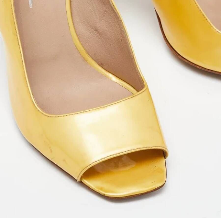 Chanel Vintage Pre-owned Leather heels Yellow Dames