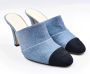 Chanel Vintage Pre-owned Leather mules Blue Dames - Thumbnail 4