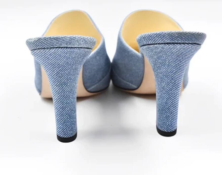 Chanel Vintage Pre-owned Leather mules Blue Dames