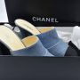 Chanel Vintage Pre-owned Leather mules Blue Dames - Thumbnail 6