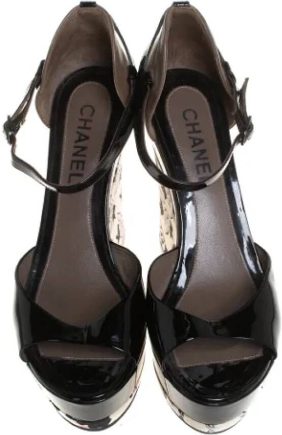 Chanel Vintage Pre-owned Leather sandals Black Dames