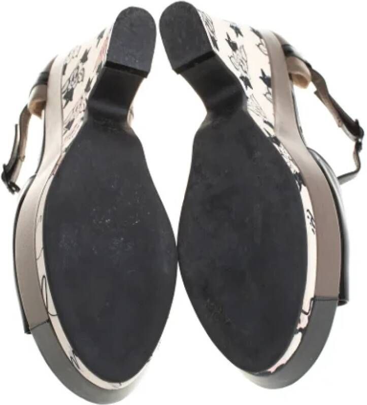 Chanel Vintage Pre-owned Leather sandals Black Dames
