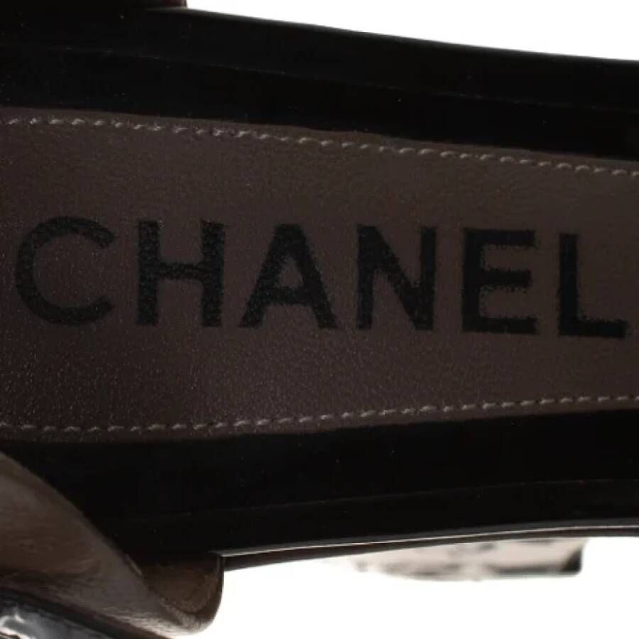 Chanel Vintage Pre-owned Leather sandals Black Dames