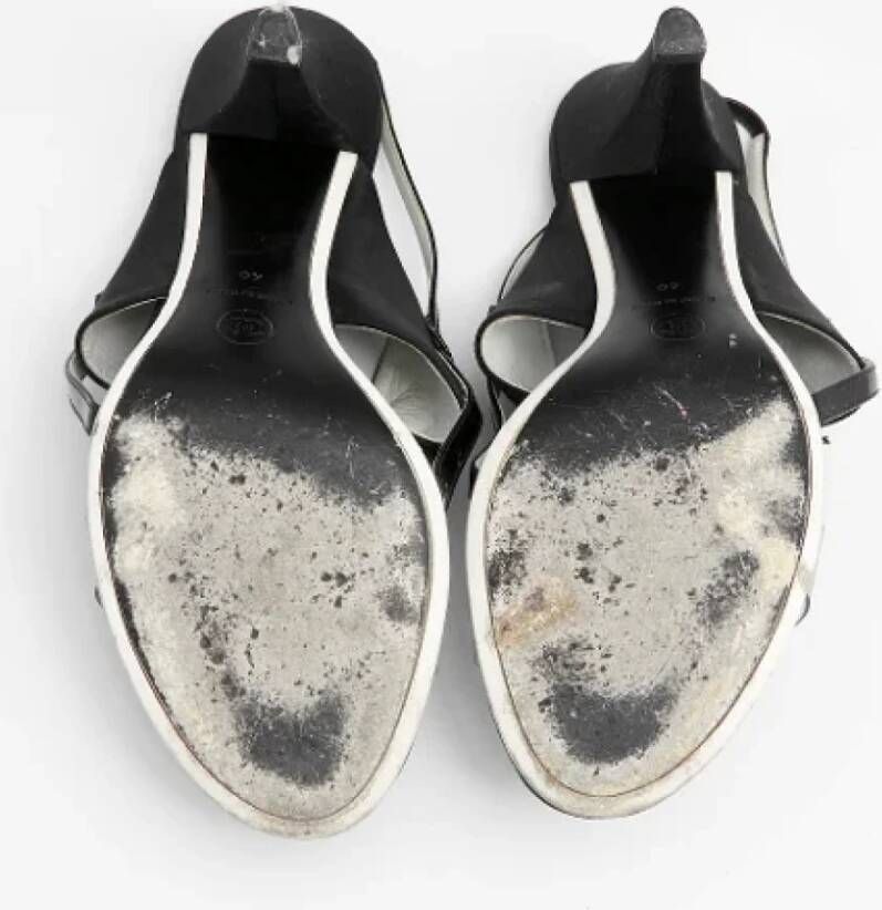 Chanel Vintage Pre-owned Leather sandals Black Dames