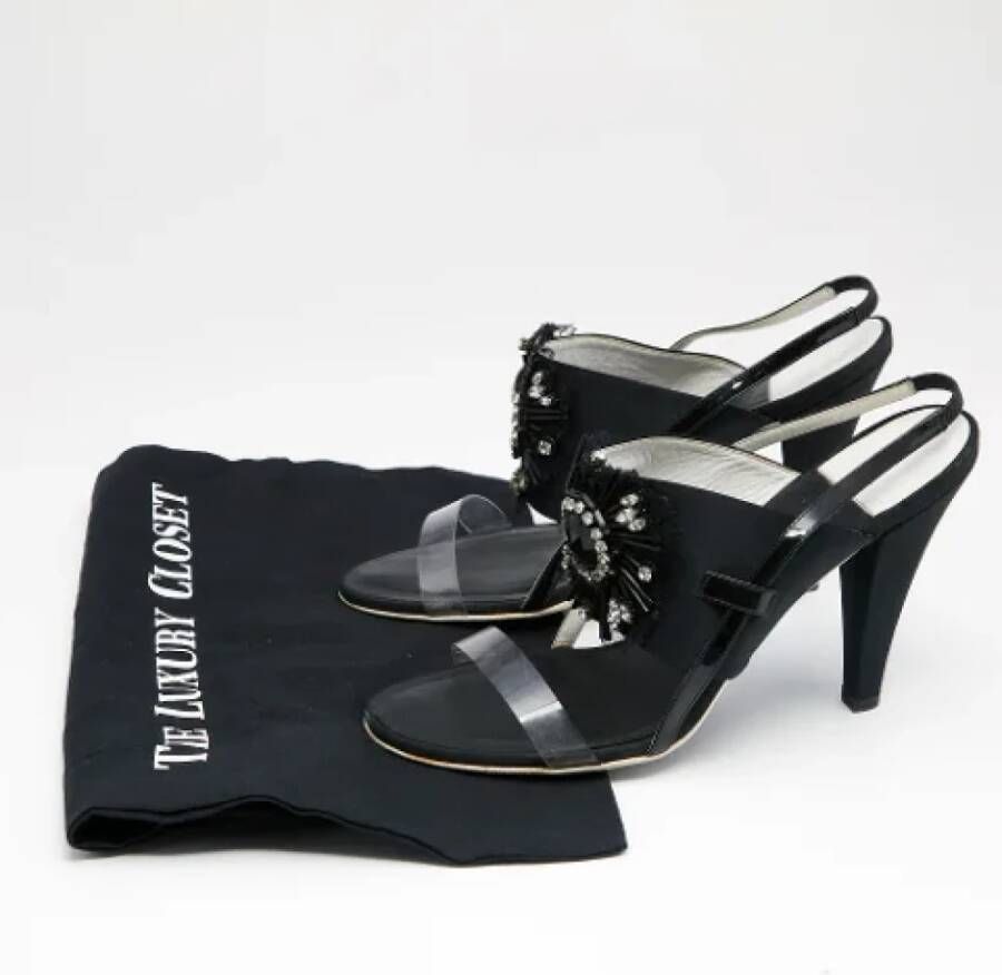 Chanel Vintage Pre-owned Leather sandals Black Dames