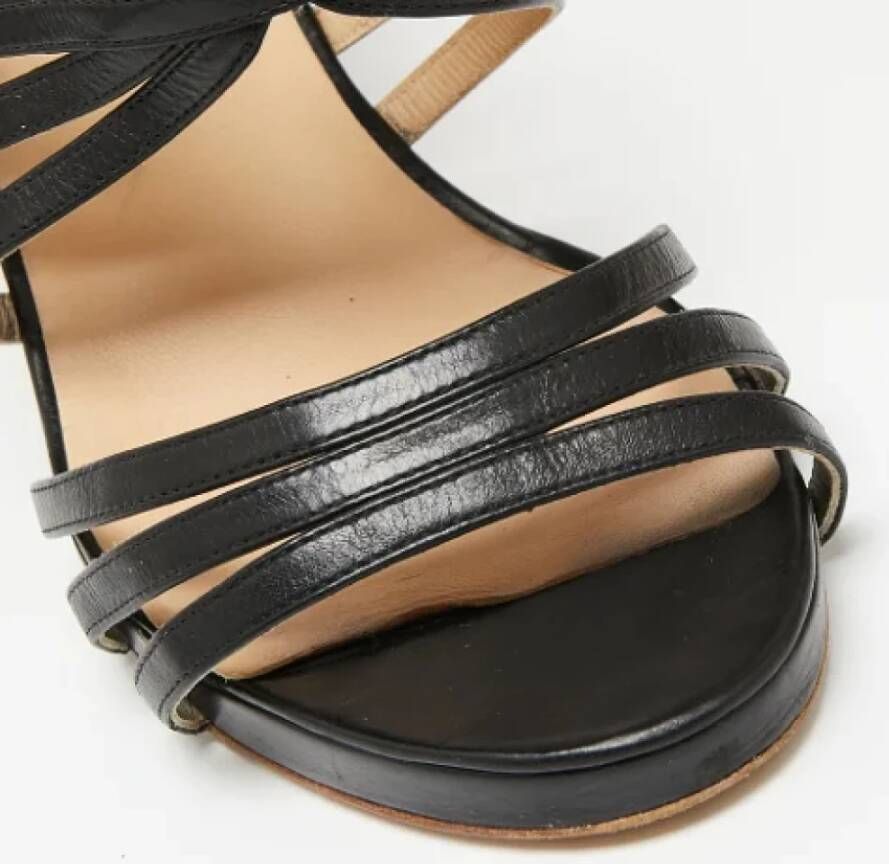 Chanel Vintage Pre-owned Leather sandals Black Dames