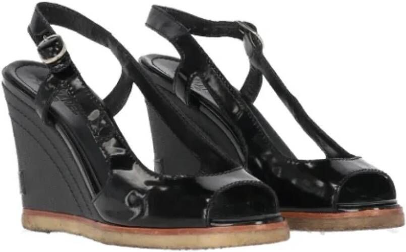 Chanel Vintage Pre-owned Leather sandals Black Dames
