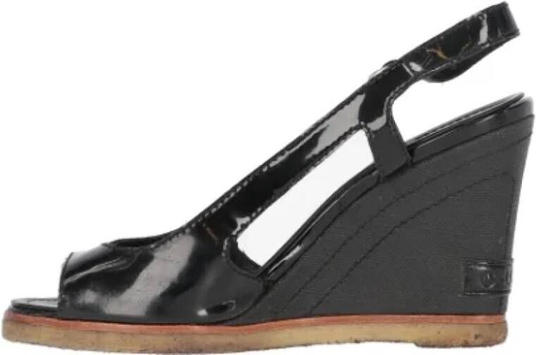 Chanel Vintage Pre-owned Leather sandals Black Dames