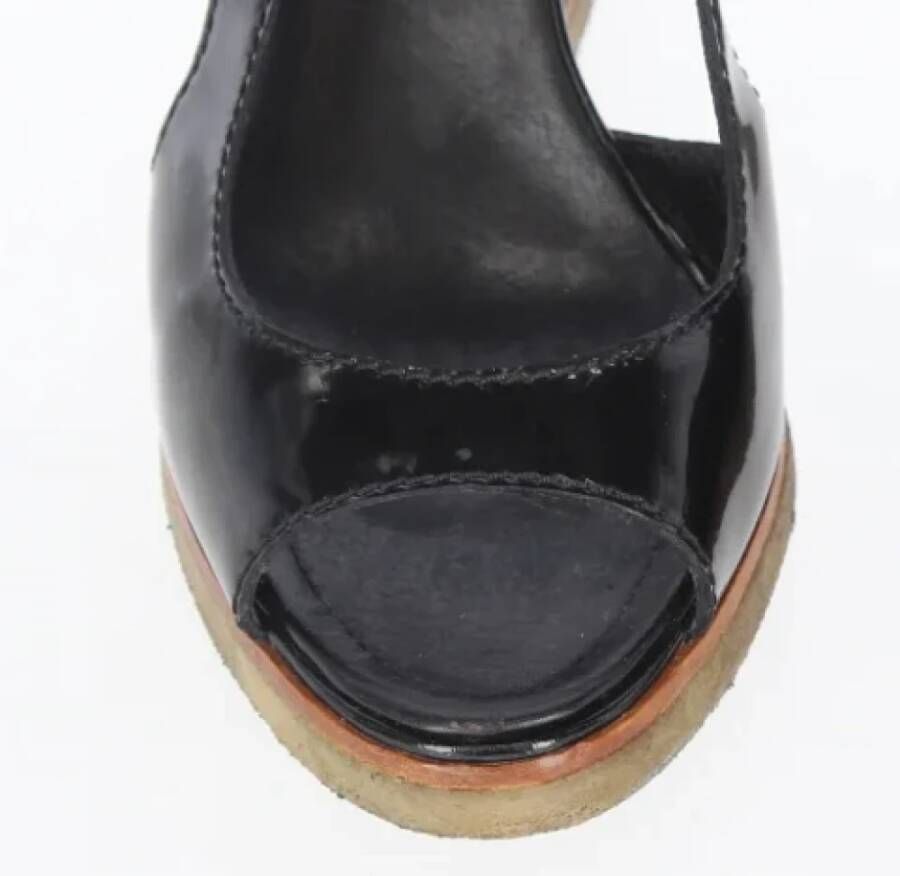 Chanel Vintage Pre-owned Leather sandals Black Dames