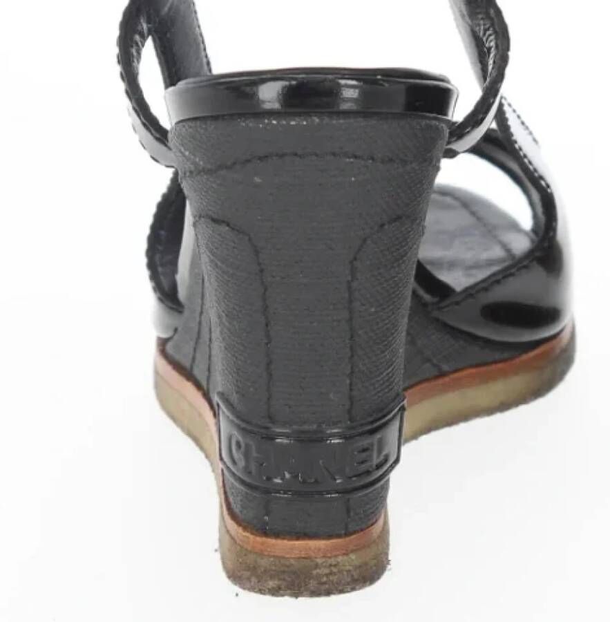 Chanel Vintage Pre-owned Leather sandals Black Dames
