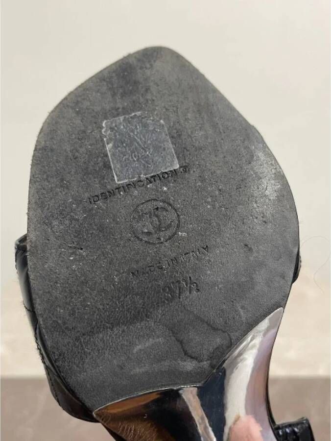 Chanel Vintage Pre-owned Leather sandals Black Dames