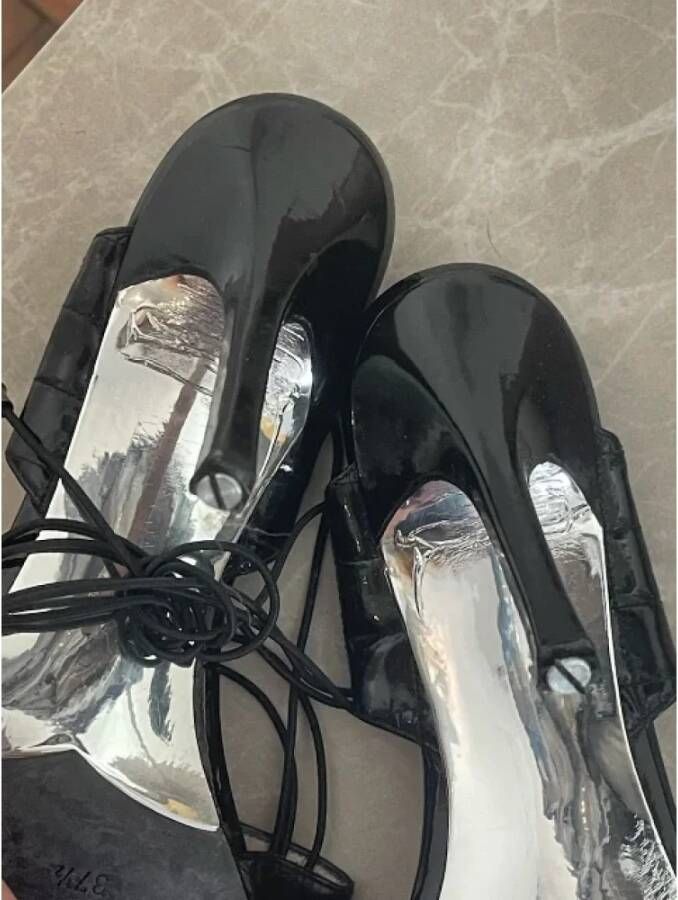 Chanel Vintage Pre-owned Leather sandals Black Dames