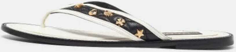 Chanel Vintage Pre-owned Leather sandals Black Dames