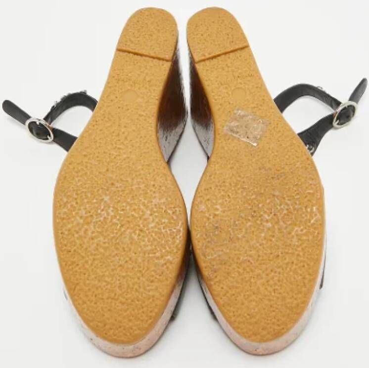 Chanel Vintage Pre-owned Leather sandals Black Dames
