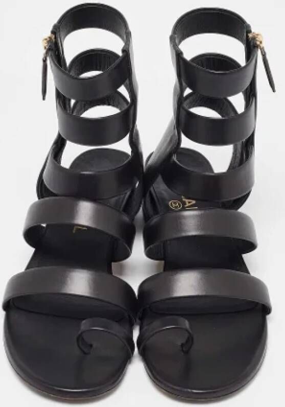 Chanel Vintage Pre-owned Leather sandals Black Dames
