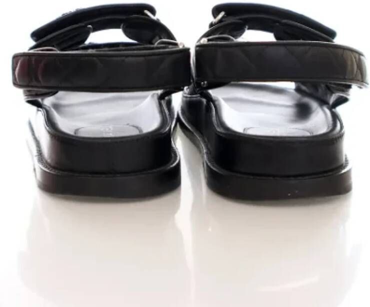 Chanel Vintage Pre-owned Leather sandals Black Dames