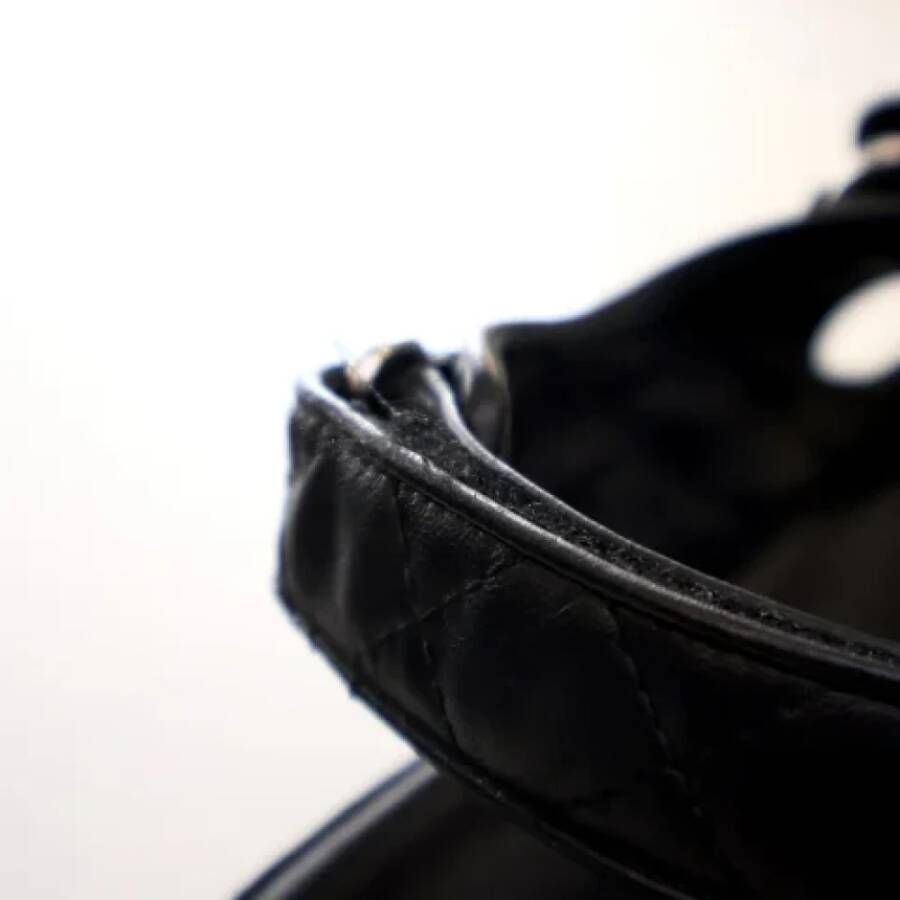 Chanel Vintage Pre-owned Leather sandals Black Dames