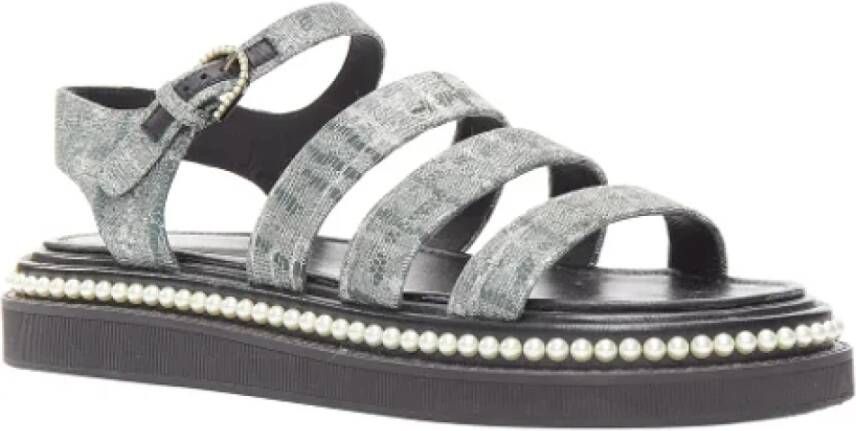 Chanel Vintage Pre-owned Leather sandals Black Dames