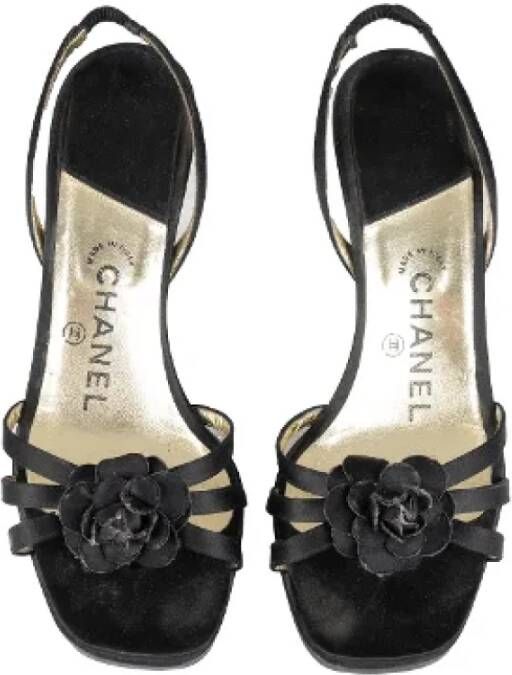 Chanel Vintage Pre-owned Leather sandals Black Dames