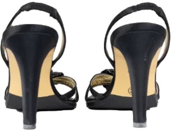 Chanel Vintage Pre-owned Leather sandals Black Dames
