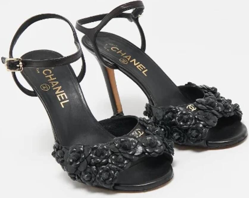 Chanel Vintage Pre-owned Leather sandals Black Dames