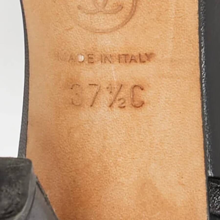 Chanel Vintage Pre-owned Leather sandals Black Dames