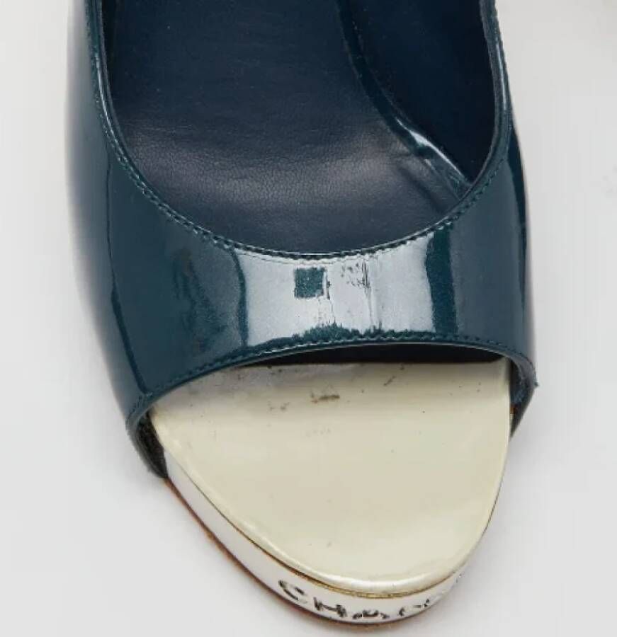 Chanel Vintage Pre-owned Leather sandals Green Dames