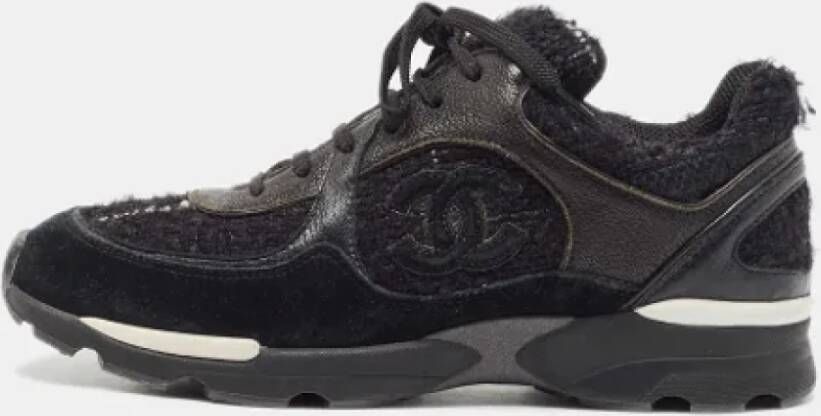 Chanel Vintage Pre-owned Leather sneakers Black Dames