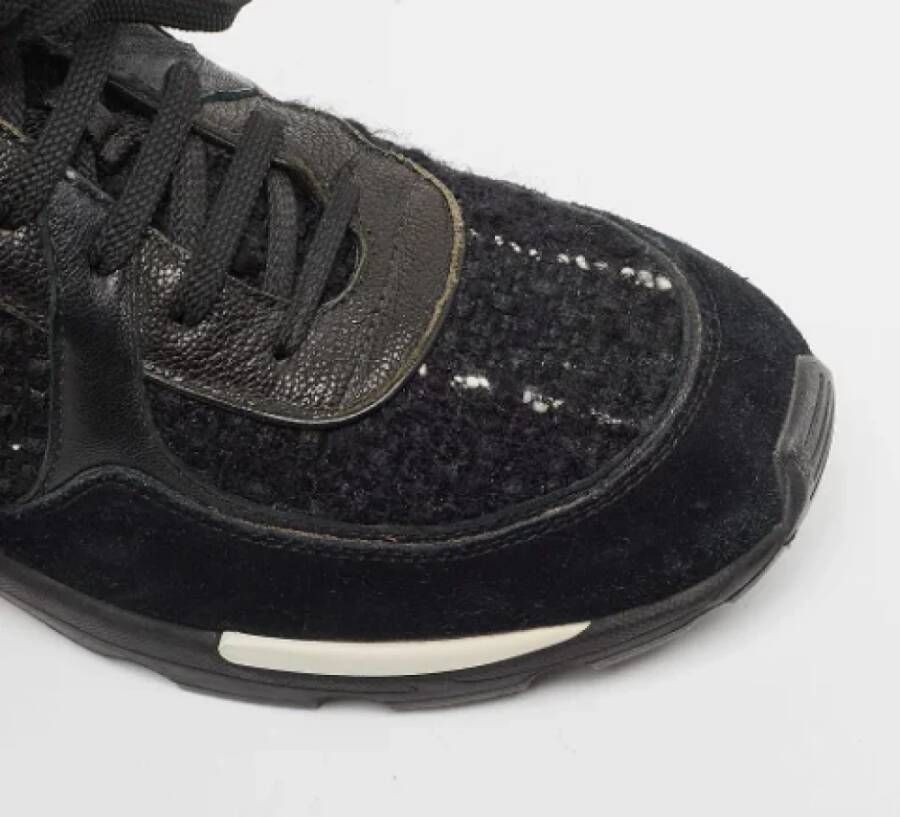 Chanel Vintage Pre-owned Leather sneakers Black Dames