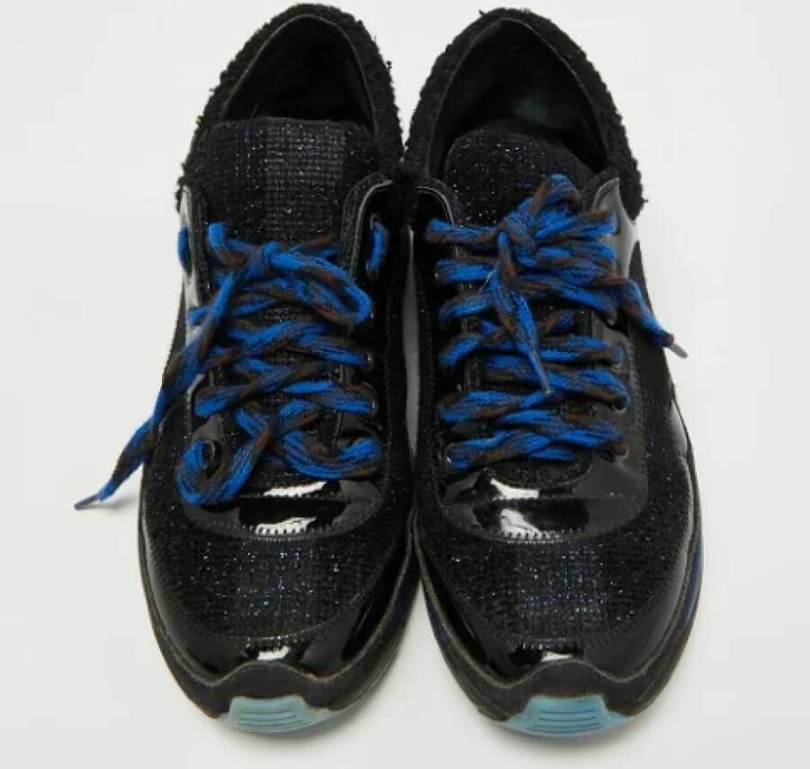 Chanel Vintage Pre-owned Leather sneakers Black Dames
