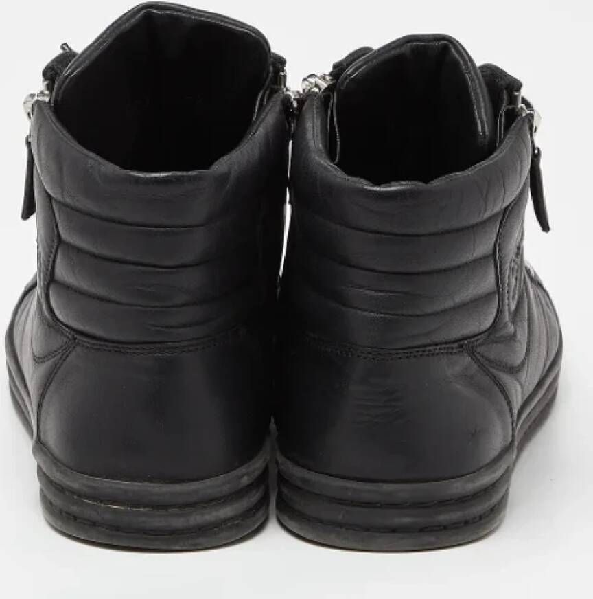 Chanel Vintage Pre-owned Leather sneakers Black Dames