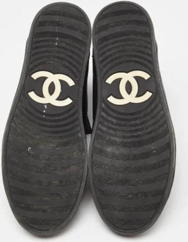 Chanel Vintage Pre-owned Leather sneakers Black Dames
