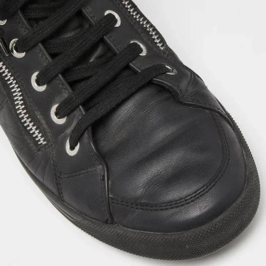 Chanel Vintage Pre-owned Leather sneakers Black Dames