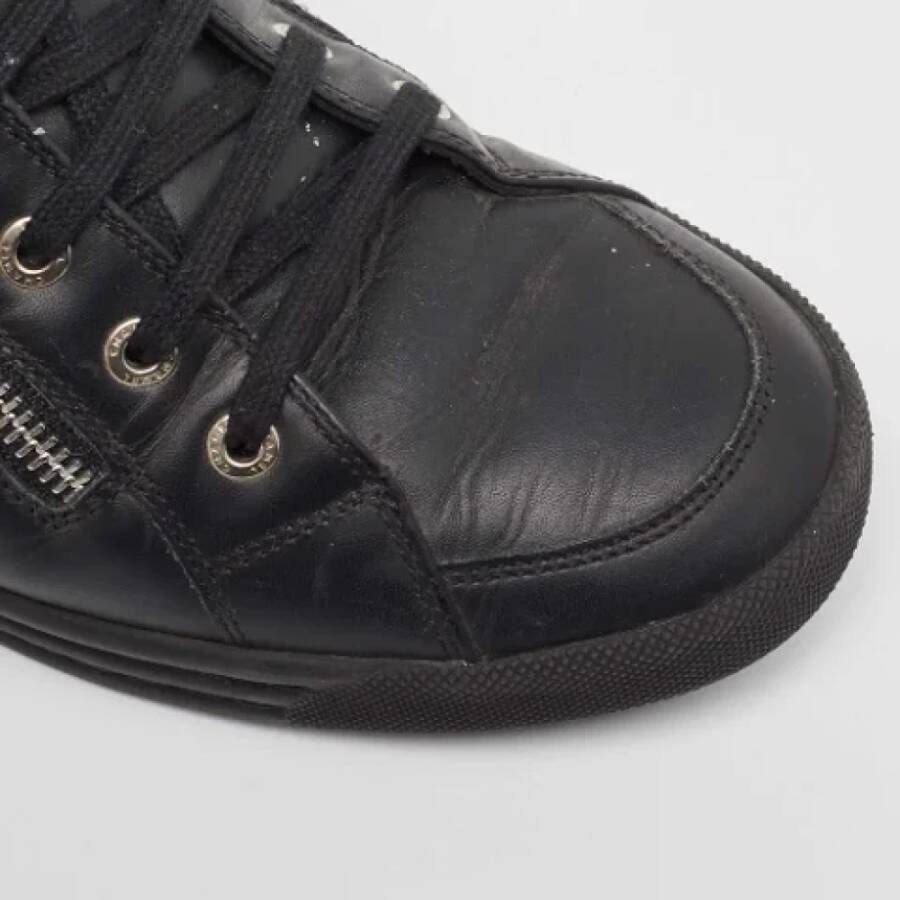 Chanel Vintage Pre-owned Leather sneakers Black Dames