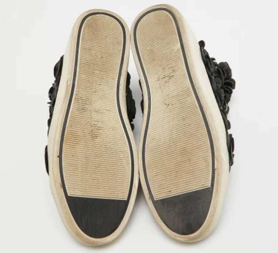 Chanel Vintage Pre-owned Leather sneakers Black Dames