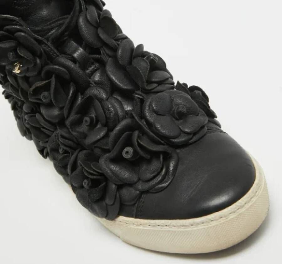 Chanel Vintage Pre-owned Leather sneakers Black Dames