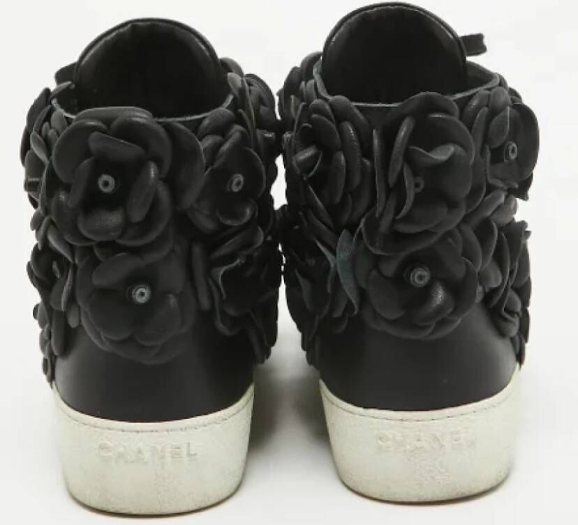 Chanel Vintage Pre-owned Leather sneakers Black Dames
