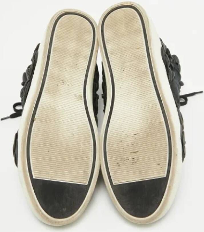Chanel Vintage Pre-owned Leather sneakers Black Dames