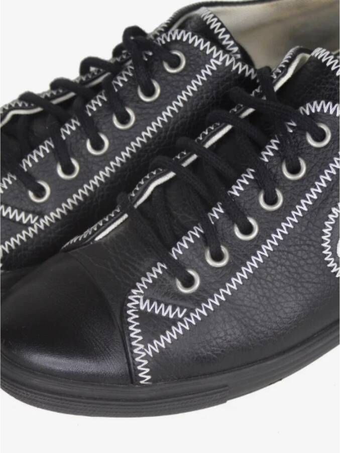 Chanel Vintage Pre-owned Leather sneakers Black Dames