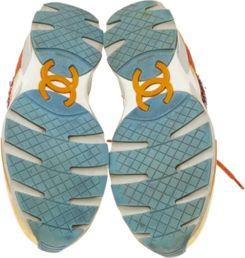 Chanel Vintage Pre-owned Leather sneakers Orange Dames