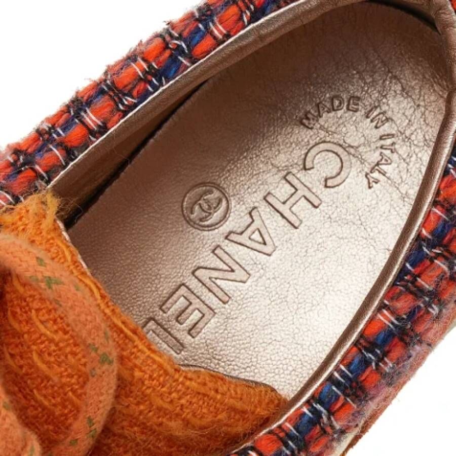 Chanel Vintage Pre-owned Leather sneakers Orange Dames