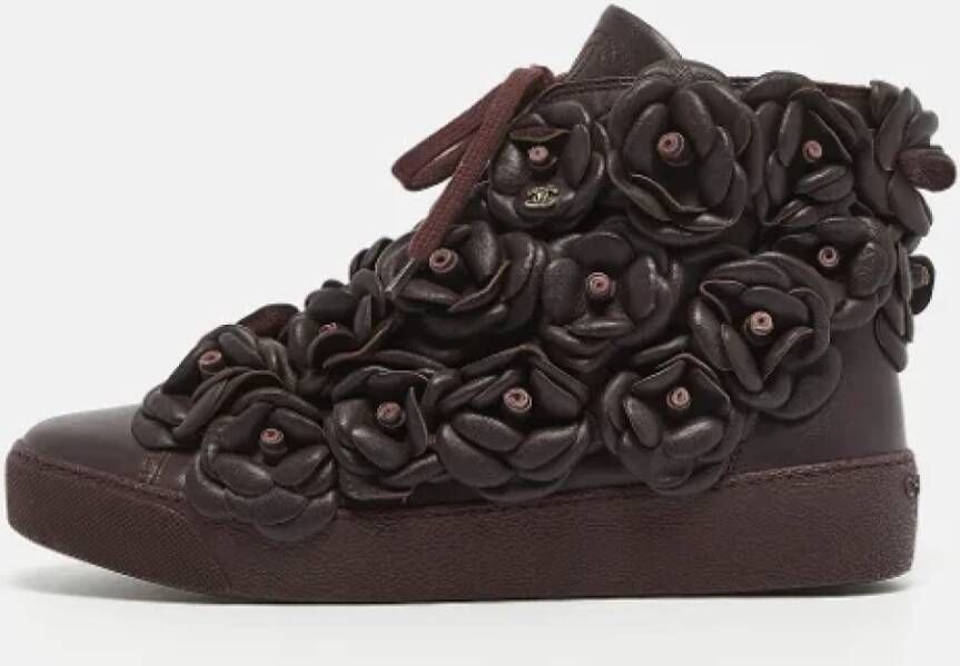 Chanel Vintage Pre-owned Leather sneakers Purple Dames