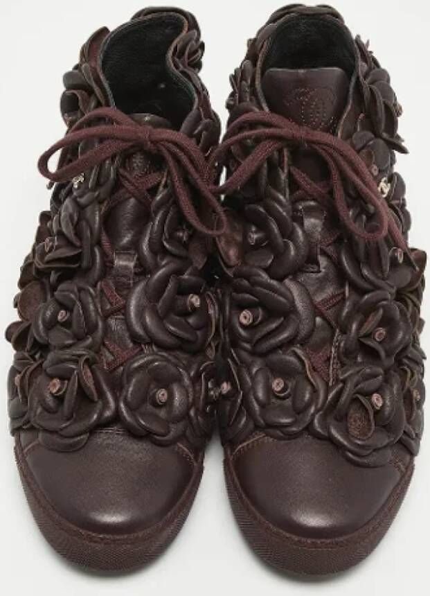 Chanel Vintage Pre-owned Leather sneakers Purple Dames