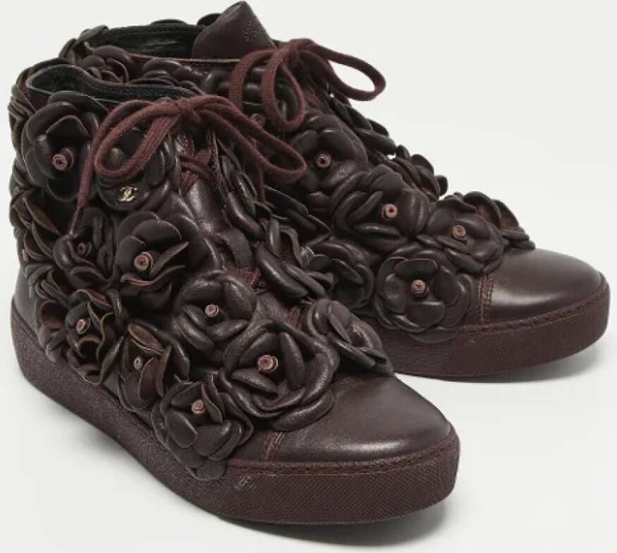 Chanel Vintage Pre-owned Leather sneakers Purple Dames