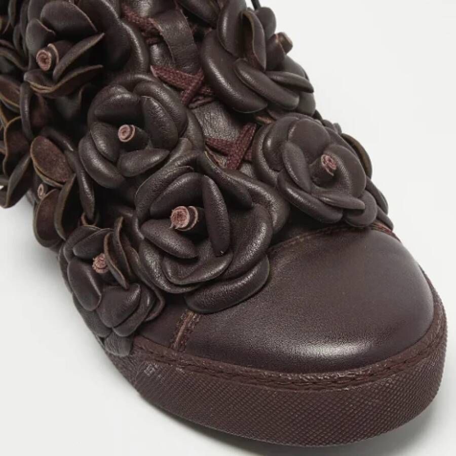 Chanel Vintage Pre-owned Leather sneakers Purple Dames