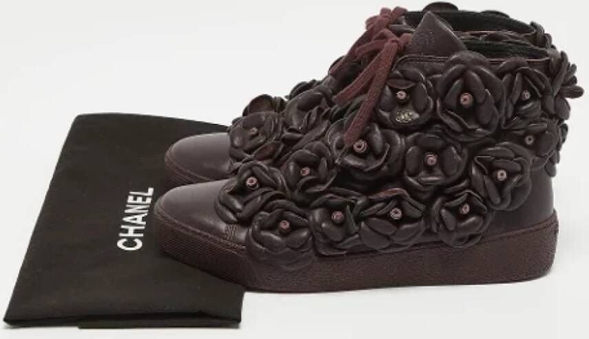 Chanel Vintage Pre-owned Leather sneakers Purple Dames