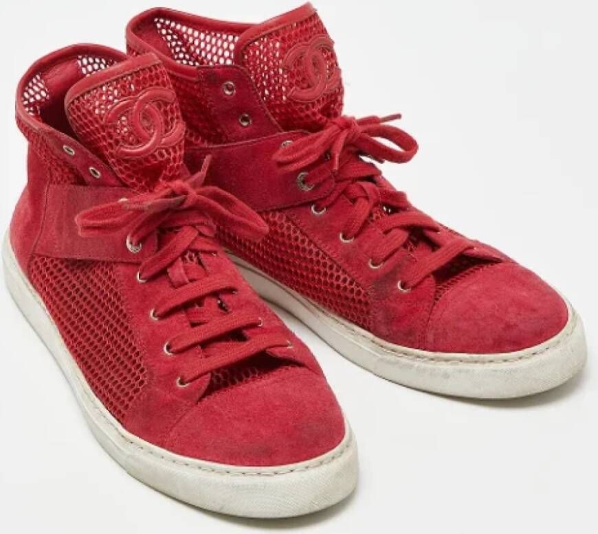 Chanel Vintage Pre-owned Mesh sneakers Red Dames