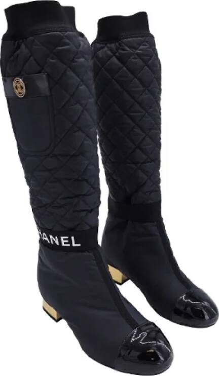 Chanel Vintage Pre-owned Nylon boots Black Dames