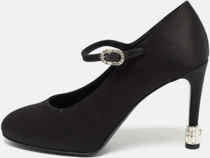 Chanel Vintage Pre-owned Satin heels Black Dames